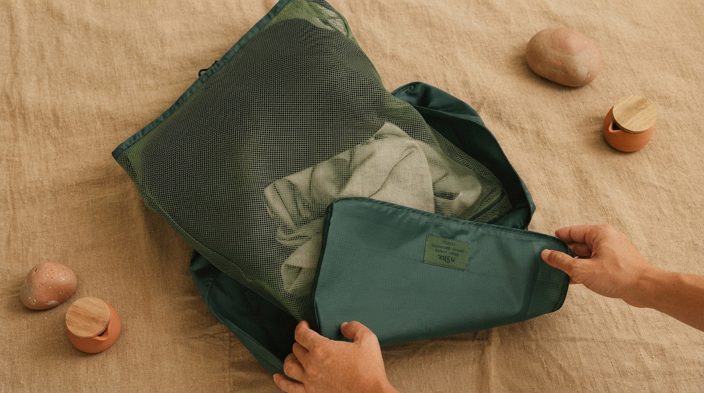 Editorial illustration for 5 Essential Features for a Sustainable Travel Wardrobe: Which Fabrics Actually Deliver
