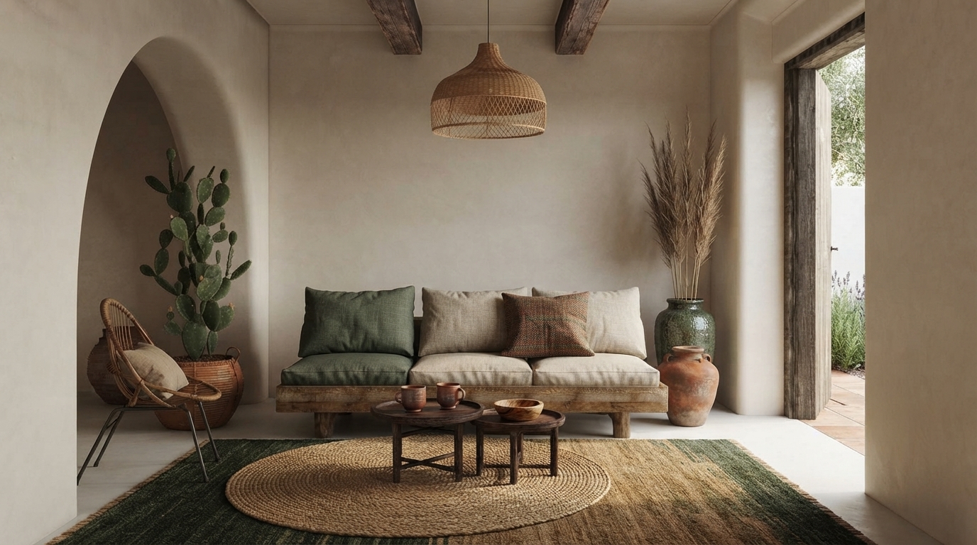 Editorial illustration for How to Choose Home Textiles That Follow Biophilic Design Principles