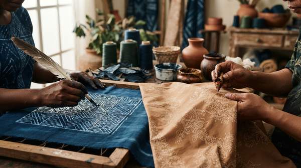 Editorial illustration for How to Tell Adire and Batik Textiles Apart