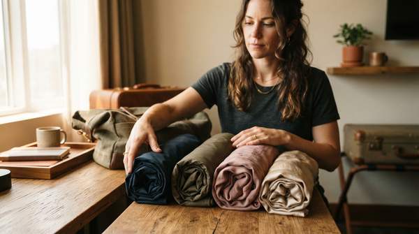 Editorial illustration for Polyester, Nylon, Tencel, or Silk? Picking the Right Fabric for How You Actually Travel